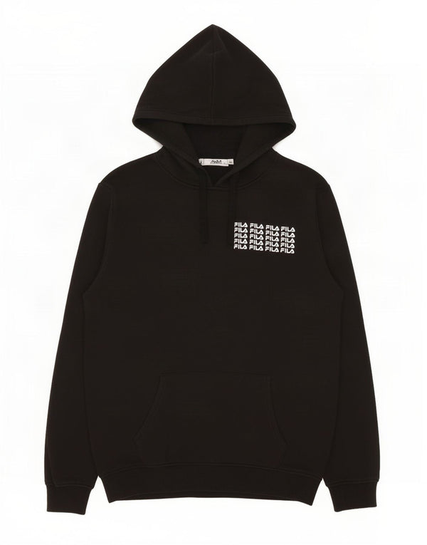 Fila Jungen-Pullover mit grafischem Kapuzenpullover, 13–14 Jahre, schwarze Baumwolle