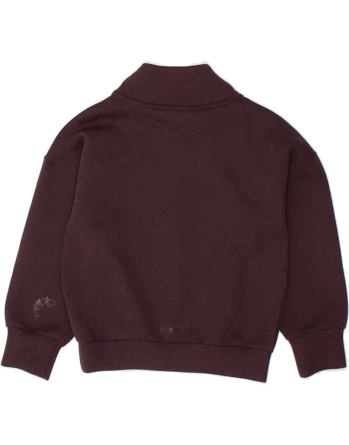 ADIDAS Boys Sweatshirt Jumper 7-8 Years Maroon Flecked Polyester Vintage Adidas and Second-Hand Adidas from Messina Hembry 