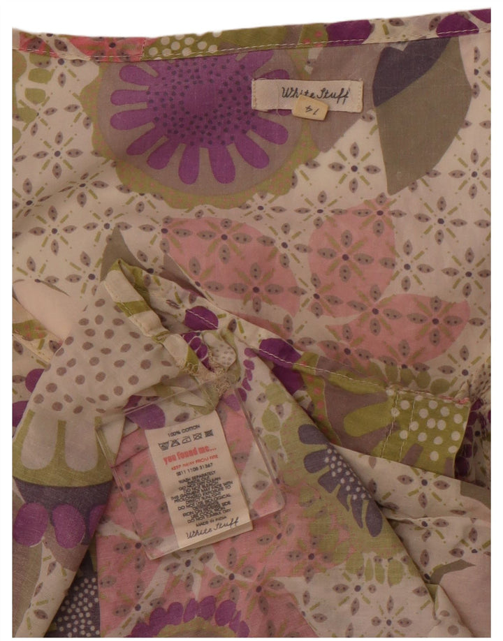 WHITE STUFF Damen-Basic-Kleid, UK-Größe 44, Mittellila, Blumenmuster, Baumwolle