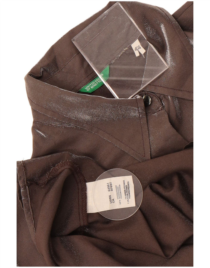 Benetton Damen Hemdbluse IT 44 mittelgraue Viskose