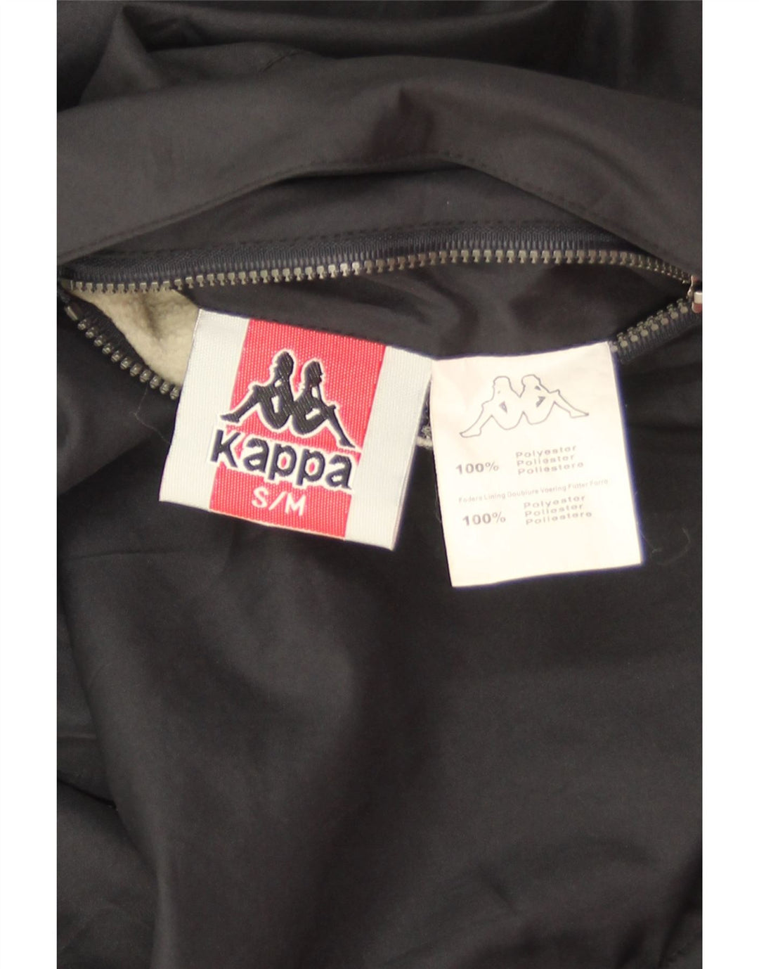 Kappa Herren-Windbreaker mit Kapuze, wendbar, Gr. 36, Größe S, Schwarz, Polyester