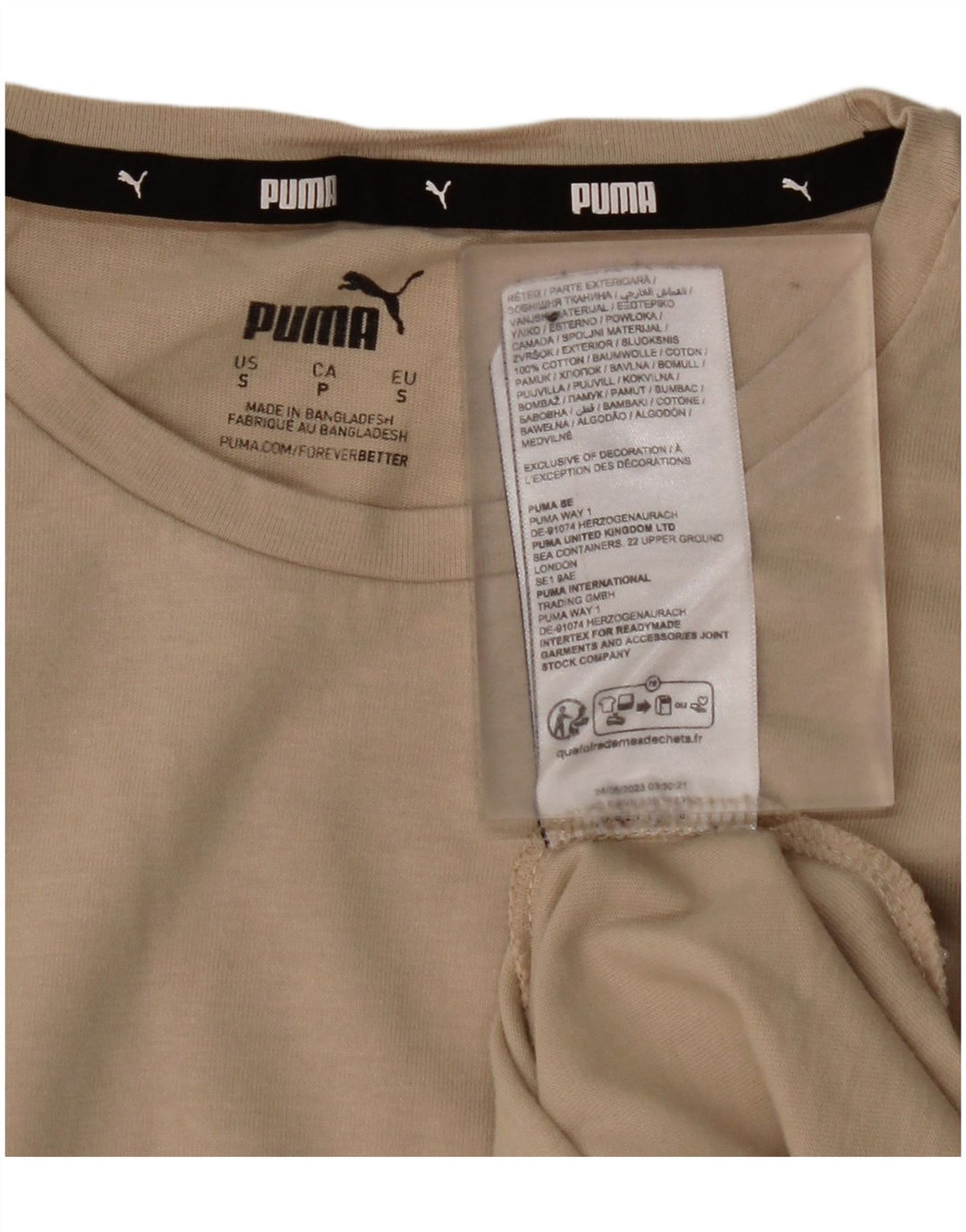 PUMA Damen T-Shirt Top UK 10 Small Beige Baumwolle
