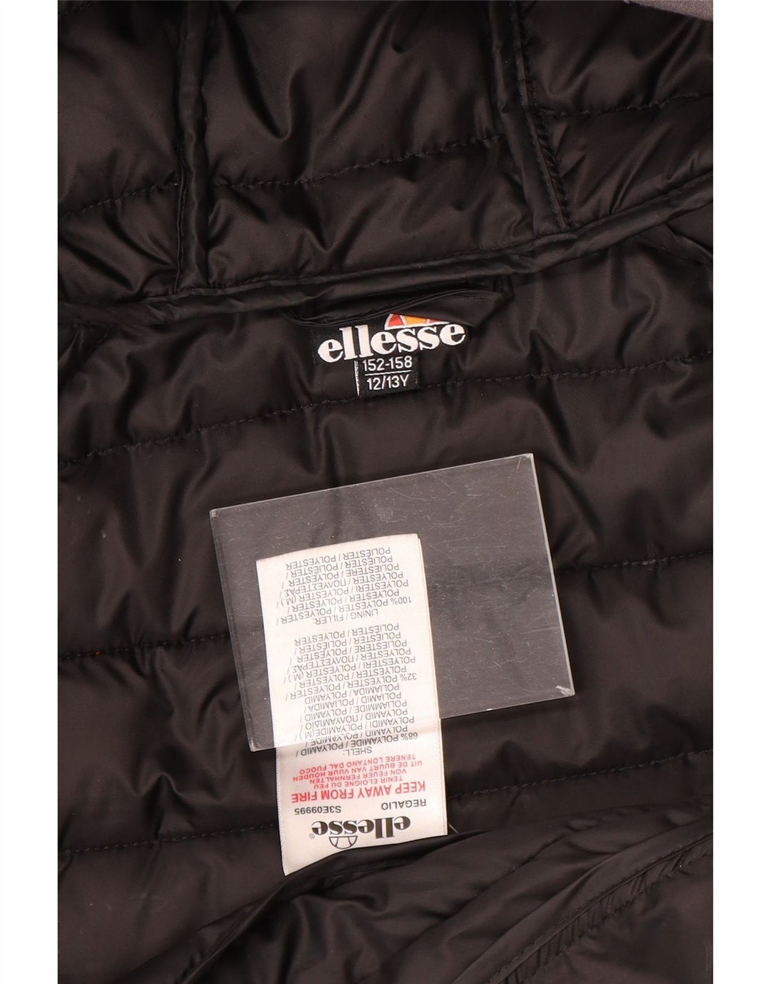 Ellesse Wattierte Jacke mit Kapuze für Jungen, 12–13 Jahre, graues Polyamid