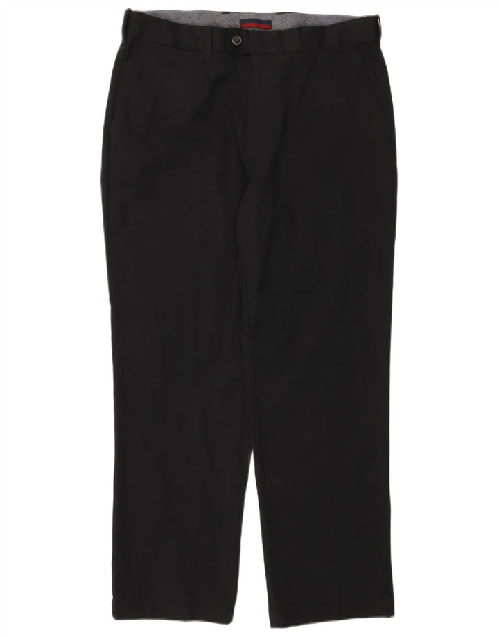 Gerade Herren-Anzughose von Marks & Spencer, W36, L29, schwarze Baumwolle