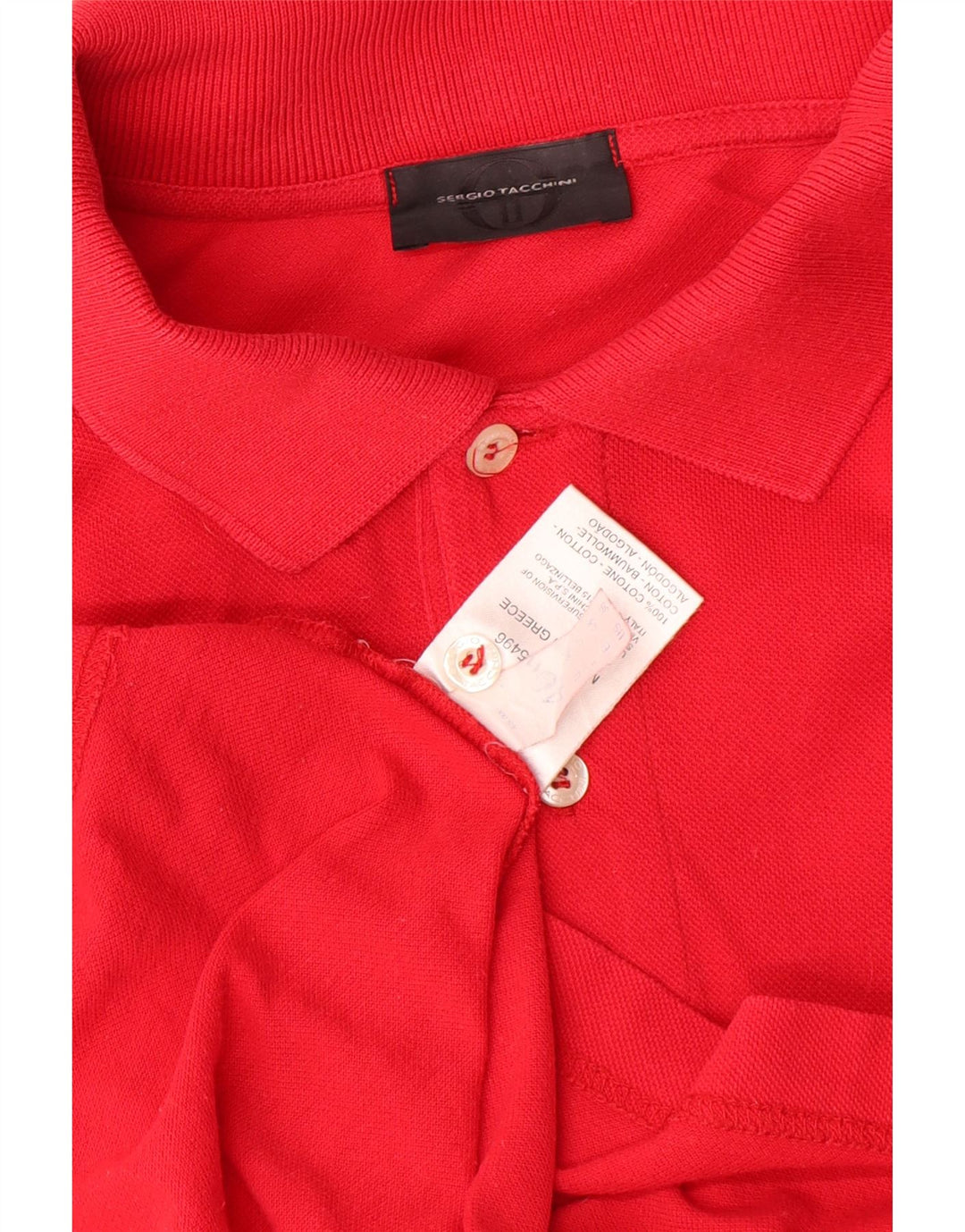 Sergio Tacchini Herren Poloshirt IT 46 Small Rot Baumwolle