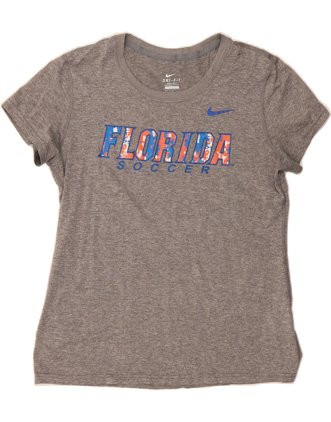 NIKE Womens Florida Graphic T-Shirt Top UK 14 Medium Grey Flecked Vintage Nike and Second-Hand Nike from Messina Hembry 