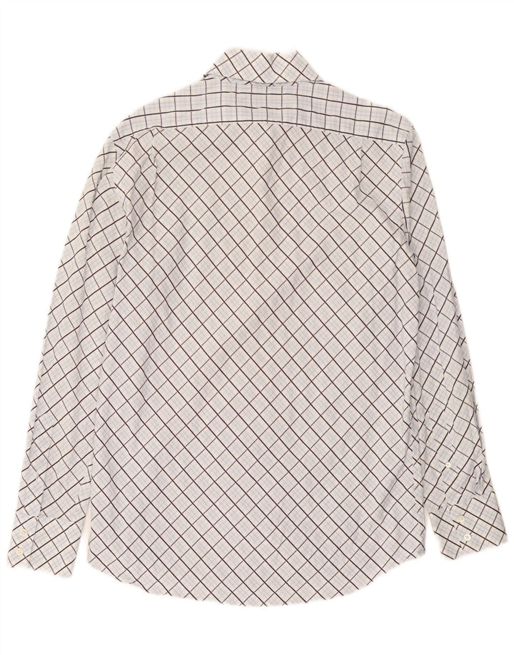 Banana Republic Herrenhemd, Größe 15 15 1/2, mittelblau karierte Baumwolle