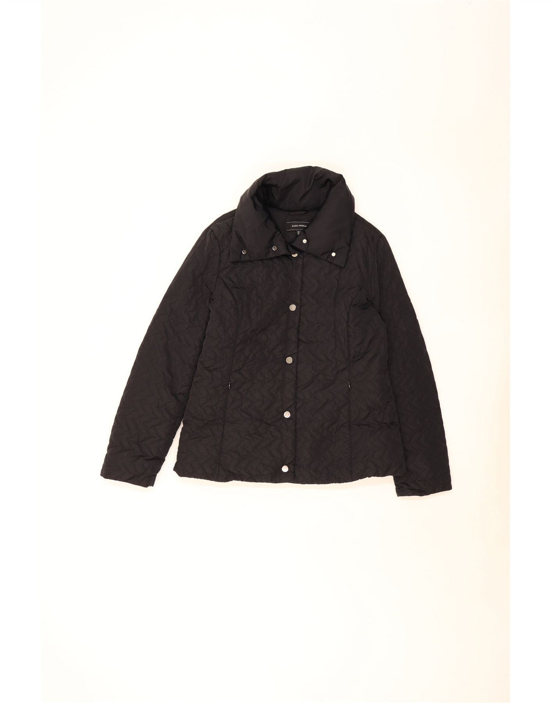Zara Damen Steppjacke UK 16 Large Schwarz Polyester
