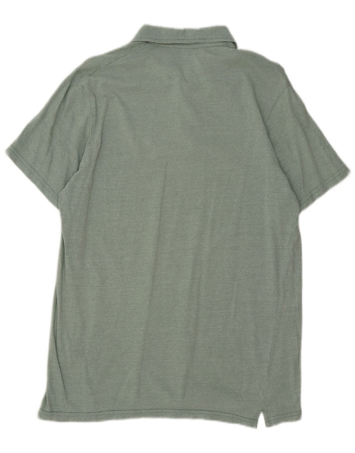 Mountain Warehouse Herren-Poloshirt aus mittelgrüner Nadelstreifen-Baumwolle