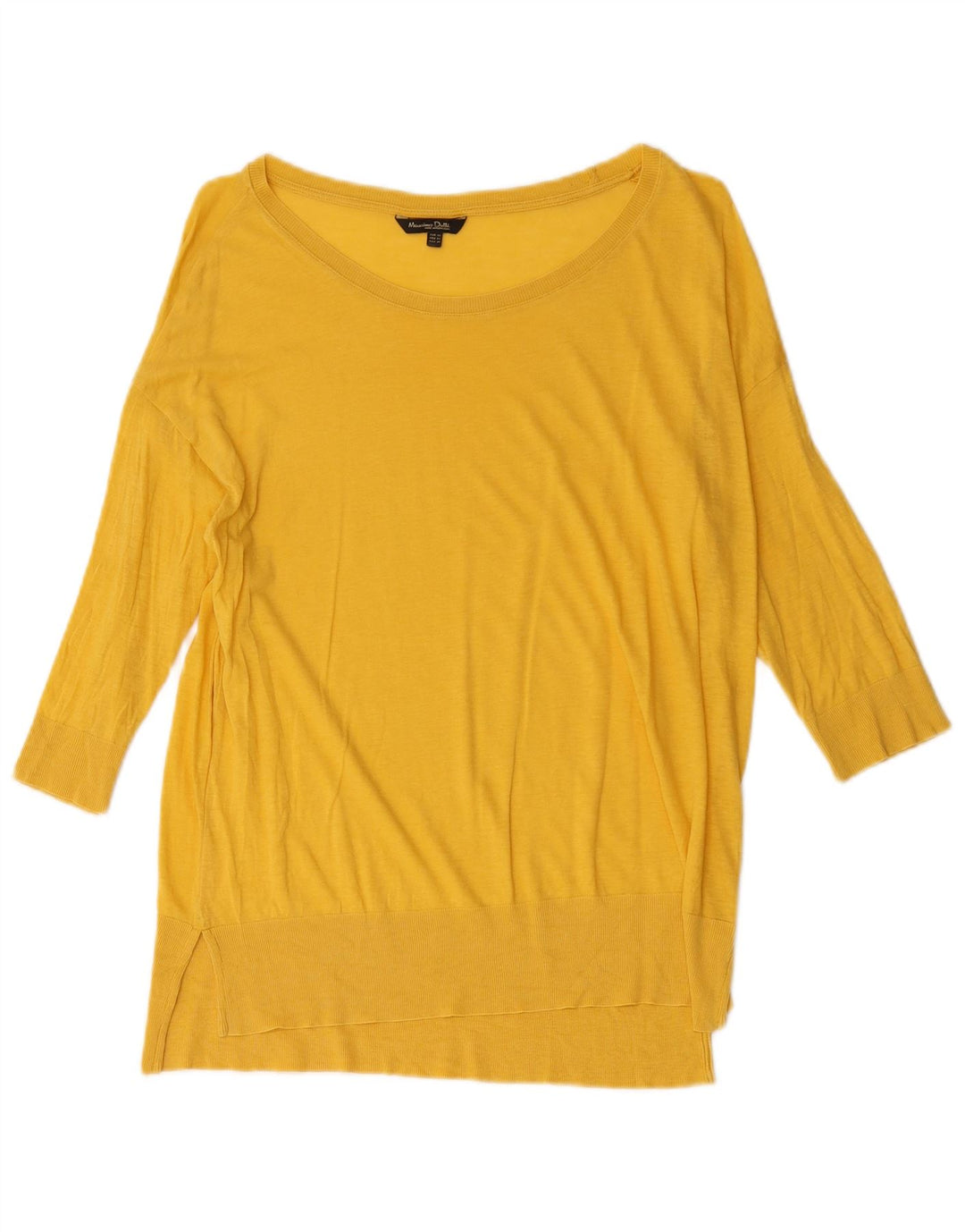 Massimo Dutti Damen Top 3/4 Ärmel UK 18 XL Gelb
