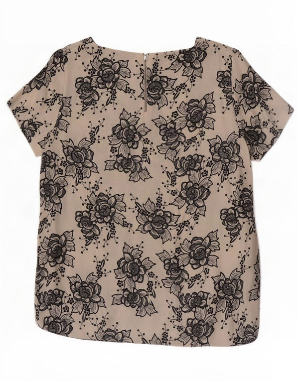 Marks & Spencer Damen-Blusenoberteil, UK-Größe 44, Größe L, gebrochenes Weiß, Blumen-Viskose