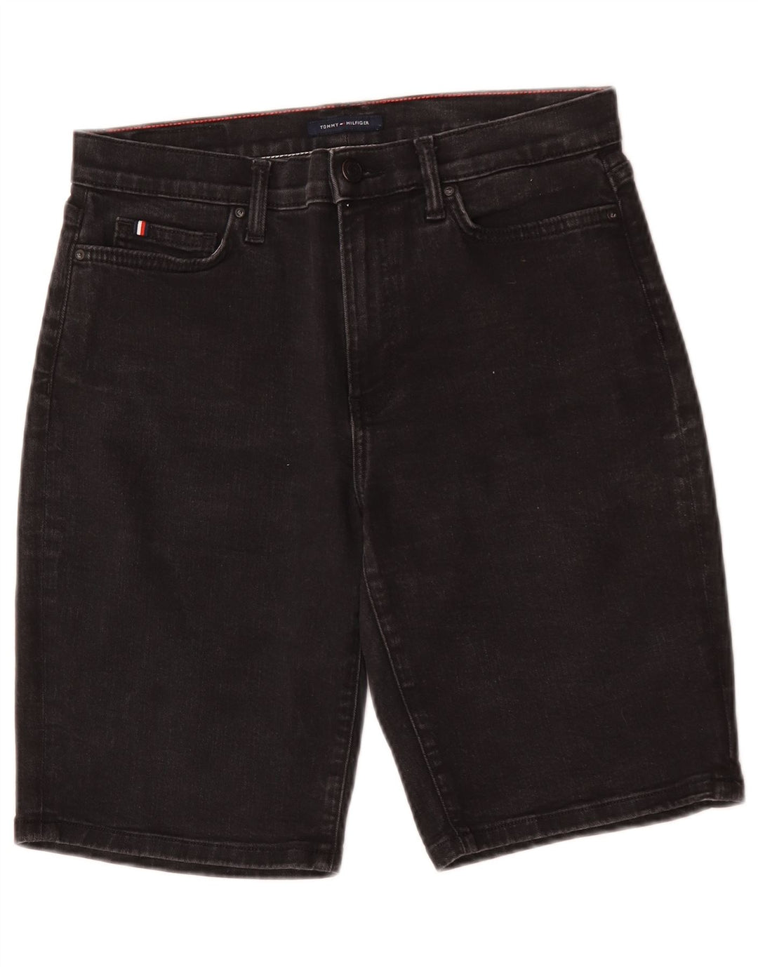 Tommy Hilfiger Damen Bermuda Slim Denim Shorts W29 Mittelschwarze Baumwolle