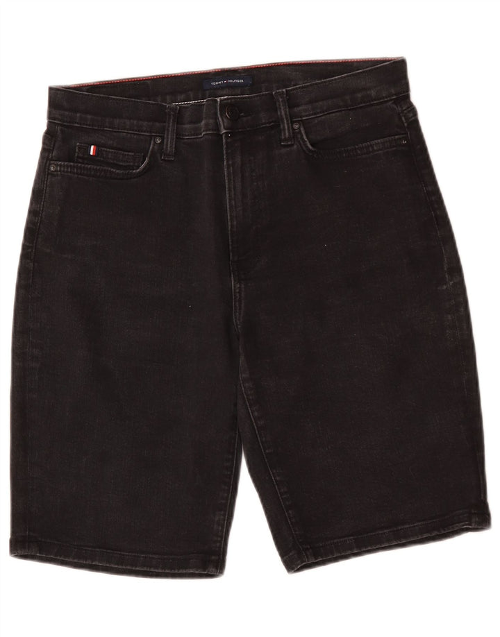 Tommy Hilfiger Damen Bermuda Slim Denim Shorts W29 Mittelschwarze Baumwolle