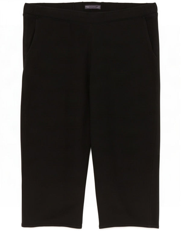 Marks & Spencer Damen Capri-Trainingshose UK 18 XL Schwarz Baumwolle