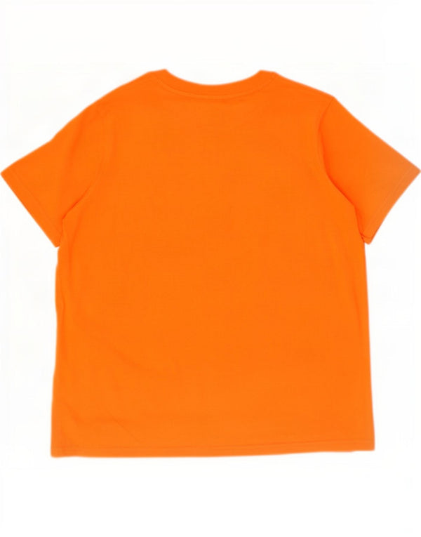 Superdry Damen Grafik-T-Shirt-Oberteil UK 14 Large Orange Baumwolle