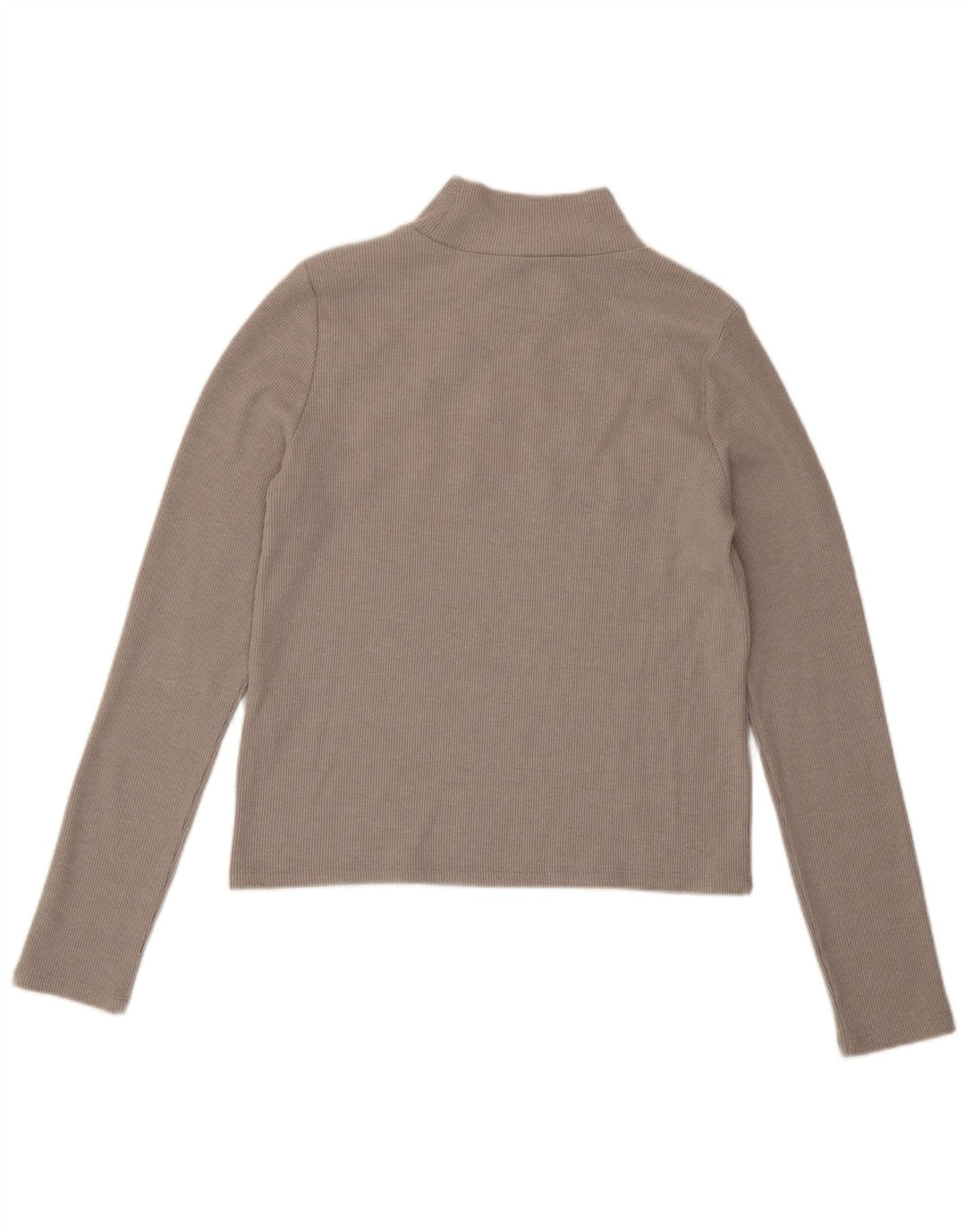 Zara Damen Crop Top Langarm UK 14 Large Grau Polyester