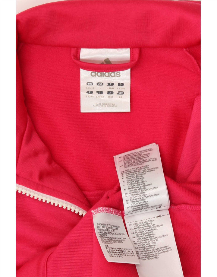 Adidas Damen Trainingsanzug Top Jacke UK 16/18 Large Pink Polyester