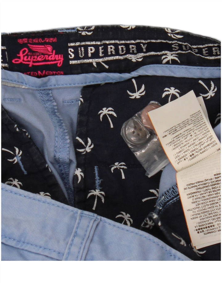 SUPERDRY Damen Chinoshorts W34 Große blaue Baumwolle