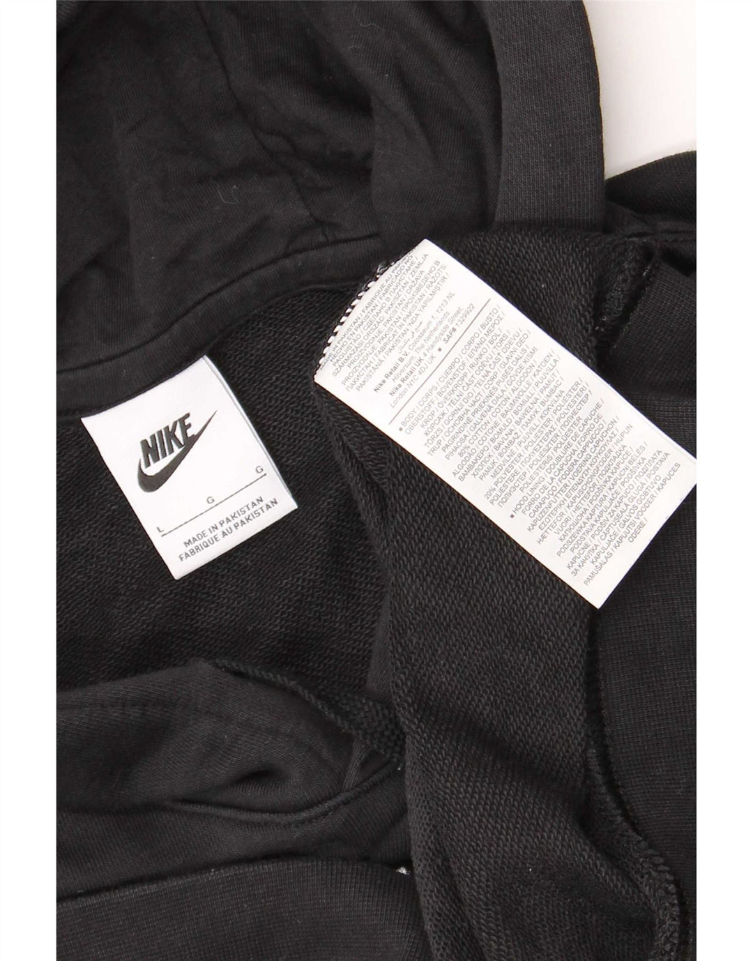 Nike Herren Kapuzenpullover, groß, aus schwarzer Baumwolle