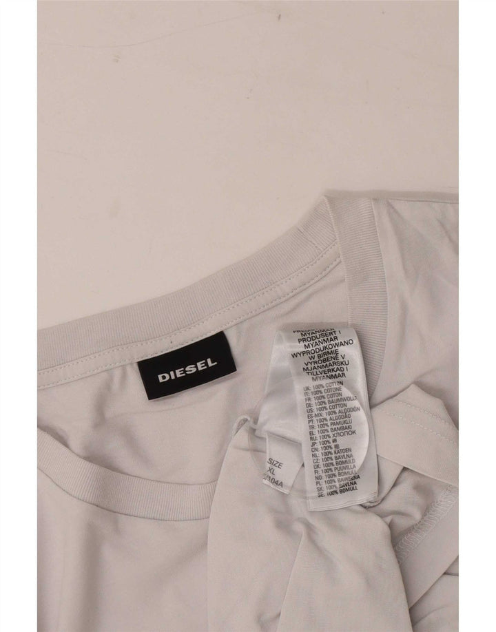Diesel Herren Grafik-T-Shirt-Oberteil XL aus weißer Baumwolle