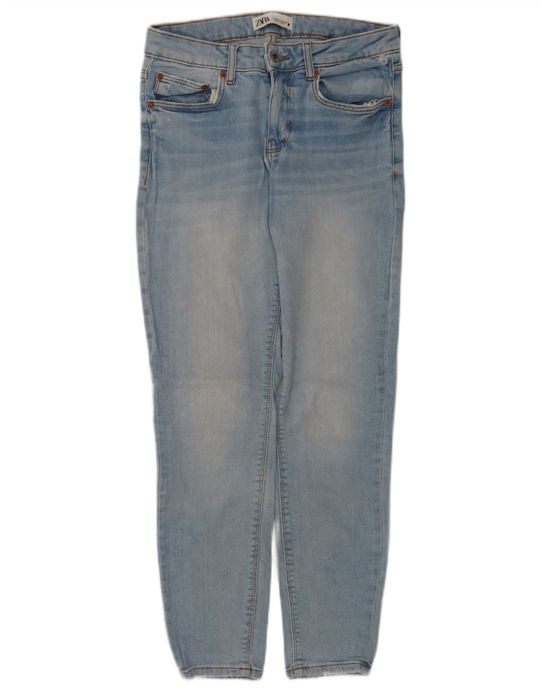 Zara Damen Slim Jeans EU 38 Small W28 L27 Blaue Baumwolle