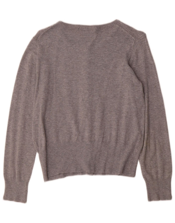 Marks & Spencer Damen-Stretch-Cardigan-Pullover UK 10 Small Grau meliert
