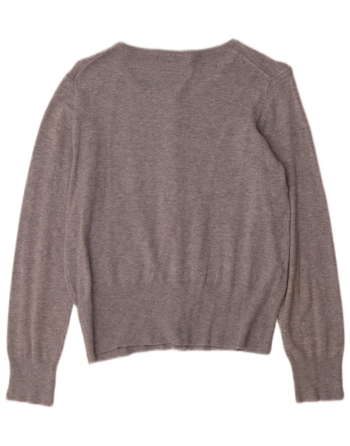 Marks & Spencer Damen-Stretch-Cardigan-Pullover UK 10 Small Grau meliert