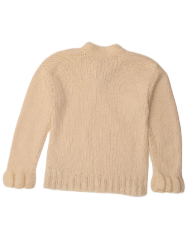 Vintage Damen Rollkragenpullover Pullover UK 12 Medium Off White