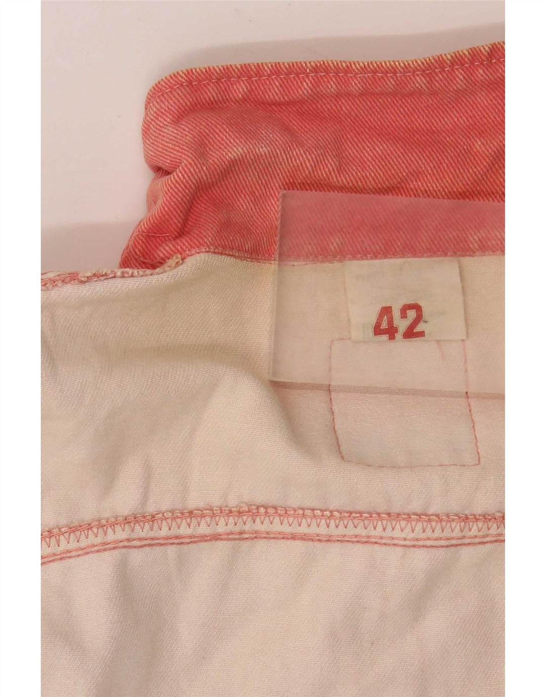 Vintage Damen Jeansjacke mit Teddybär-Grafik, IT 42, mittelrosa Baumwolle