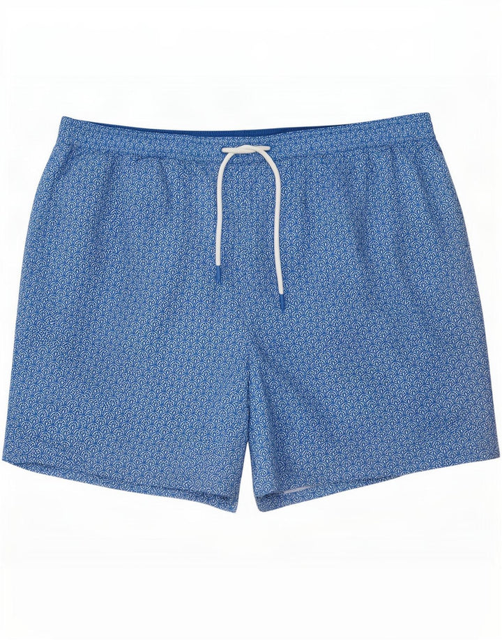 Marks & Spencer Herren-Badeshorts 2XL, blaues Blumenmuster, Polyester