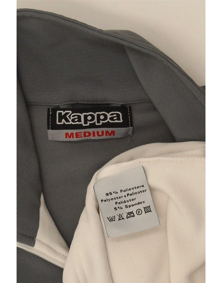 Kappa Herren-Trainingsanzugoberteil aus mittelgrauem Colourblock-Polyester