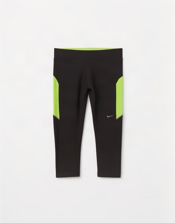 Nike Womens Dri Fit Capri-Leggings UK 10 Small Graues Colourblock-Polyester