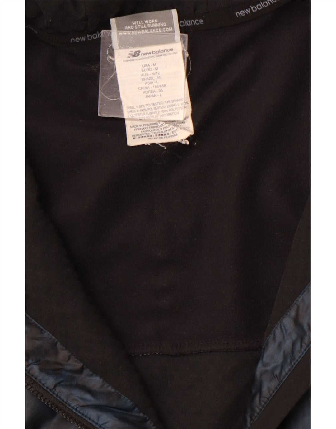 NEW BALANCE Damen-Trainingsanzug-Top-Jacke, UK 14, Mittelschwarz, Farbblock
