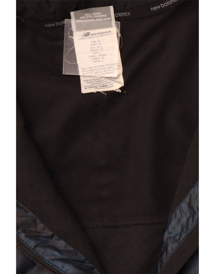 NEW BALANCE Damen-Trainingsanzug-Top-Jacke, UK 14, Mittelschwarz, Farbblock