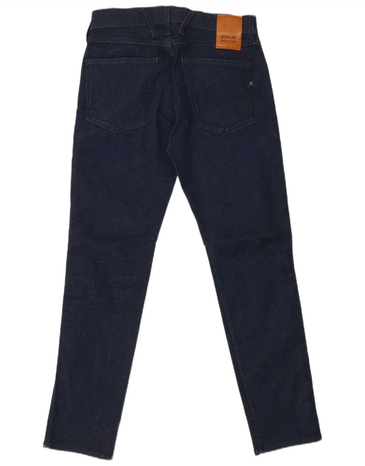 REPLAY Herren Anbass Slim Jeans W31 L30 Marineblau Baumwolle