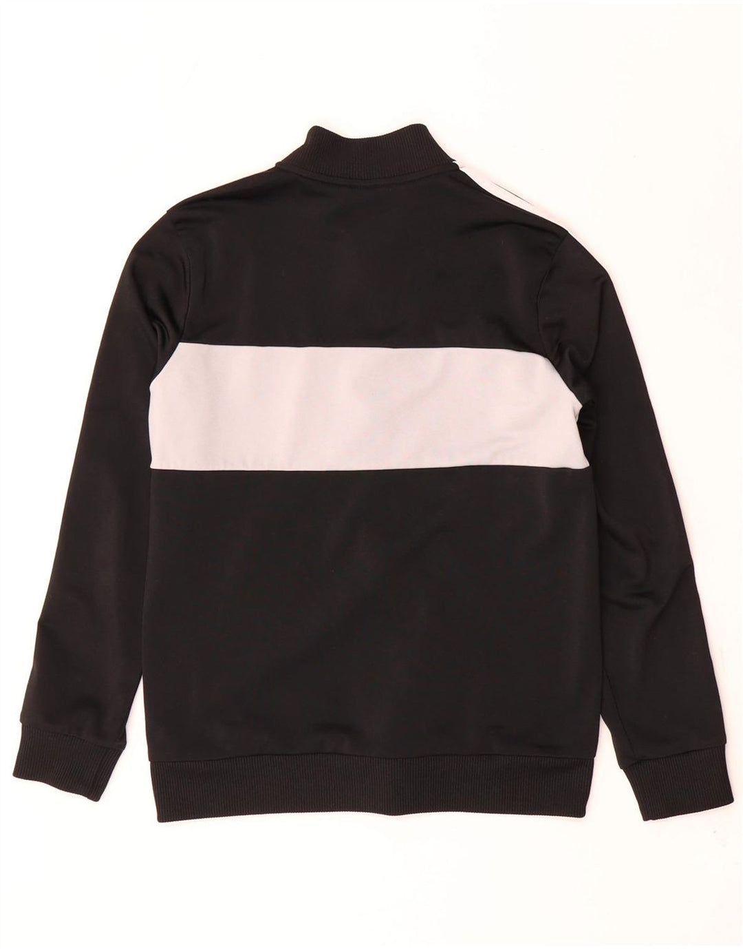 Adidas Jungen-Trainingsanzug-Top-Jacke, 11–12 Jahre, schwarzes Colourblock-Polyester
