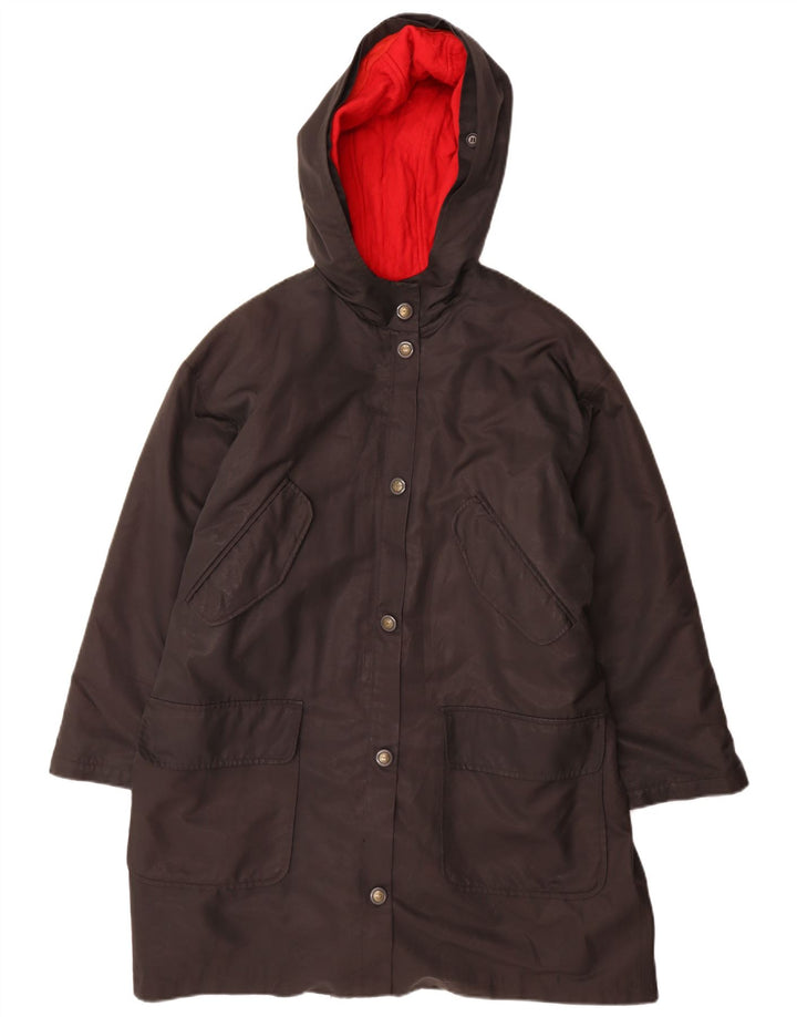 Penny Black Damen-Parka mit Kapuze, übergroß, UK 10, Größe S, schwarze Wolle