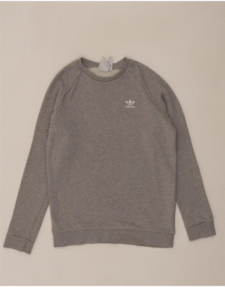 ADIDAS Mens Sweatshirt Jumper Small Grey Cotton Vintage Adidas and Second-Hand Adidas from Messina Hembry 