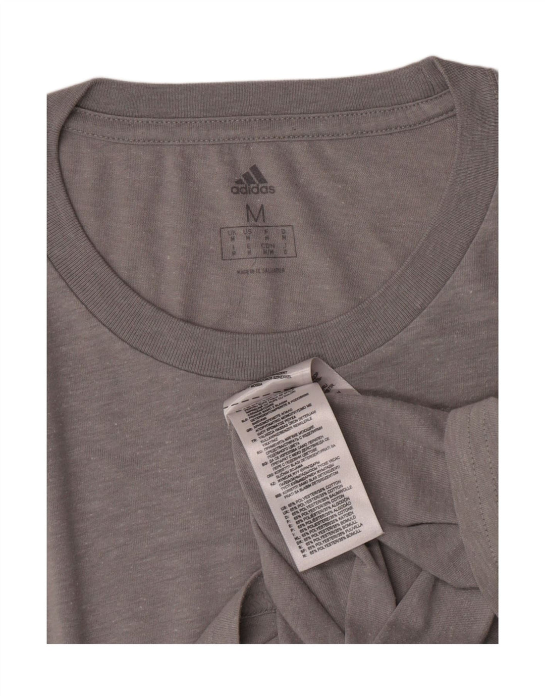 Adidas Herren T-Shirt Top Mittelgraues Polyester