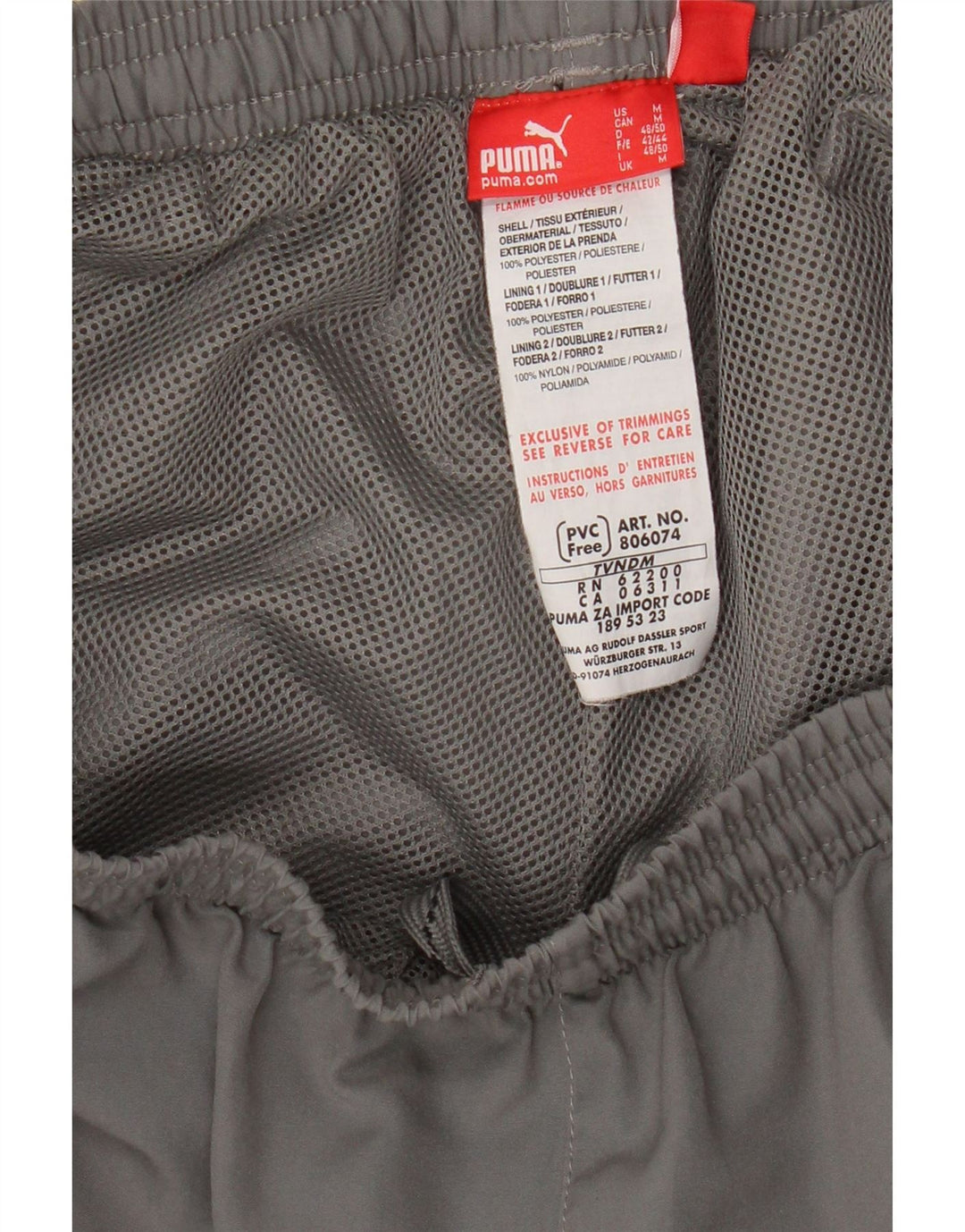 Puma Herren-Trainingshose mit Grafik, mittelgraues Polyester