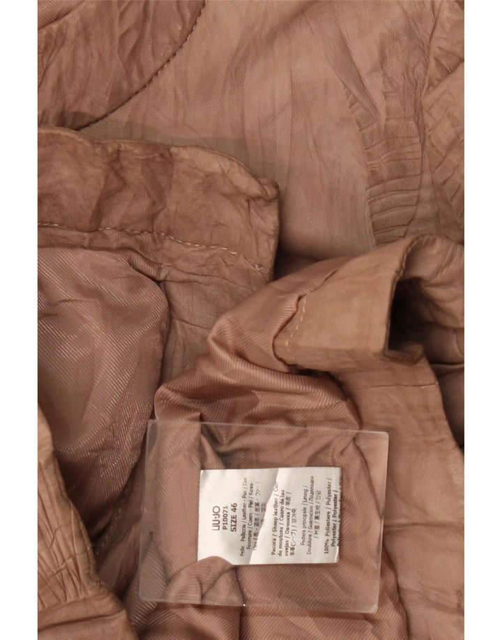 Liu Jo Damen Lederjacke IT 46 Großes braunes Leder