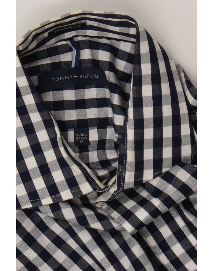Tommy Hilfiger Herren-Hemd mit normaler Passform, Größe 15 1/2, mittelgroß, marineblau, kariert