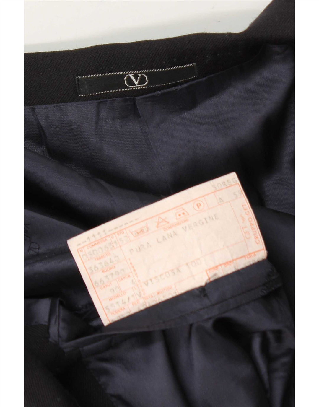 Valentino Herren-Blazer mit 2 Knöpfen, IT 50, große marineblaue Wolle