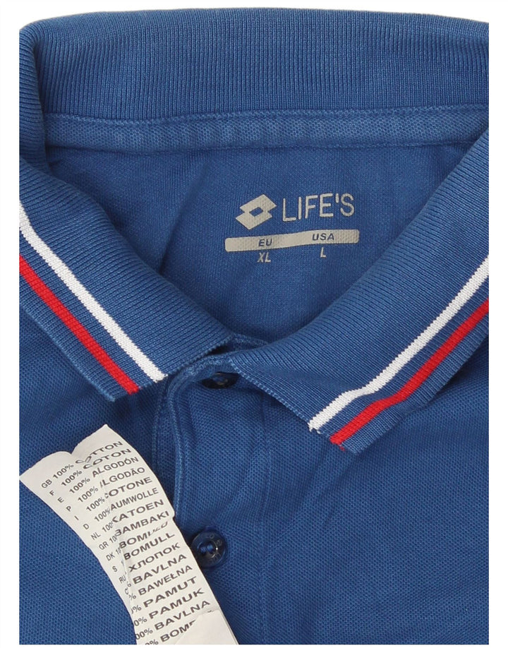 Lotto Herren-Poloshirt, groß, blaue Baumwolle