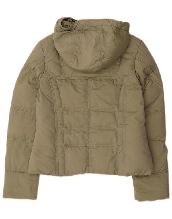Wattierte Jacke mit Kapuze für Damen von Maui and Sons, UK 16, Größe L, Khaki, Polyamid