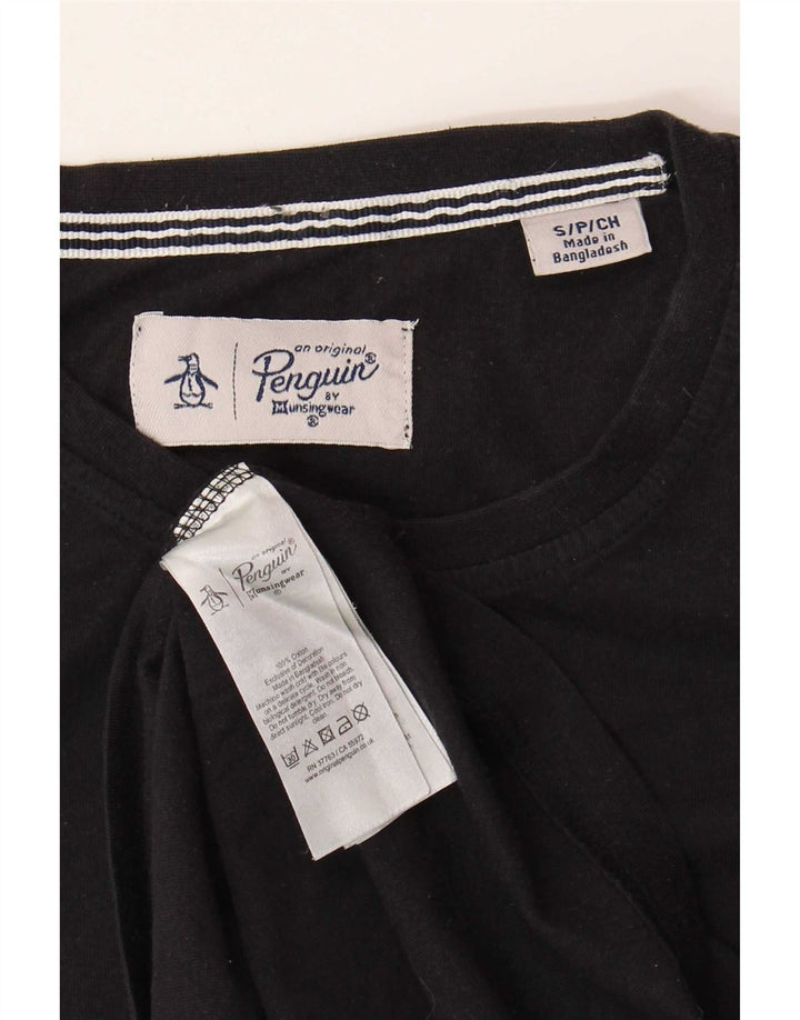 Penguin Herren-Top, langärmelig, Größe S, Schwarz, Baumwolle