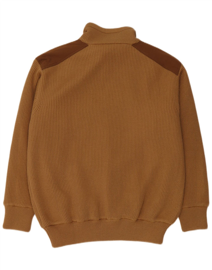 Beretta Herren-Cardigan-Pullover 2XL Braune Colourblock-Wolle