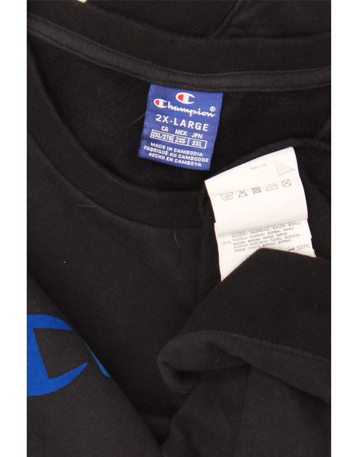 Champion Herren-Sweatshirt mit Grafik, 2XL, schwarze Baumwolle