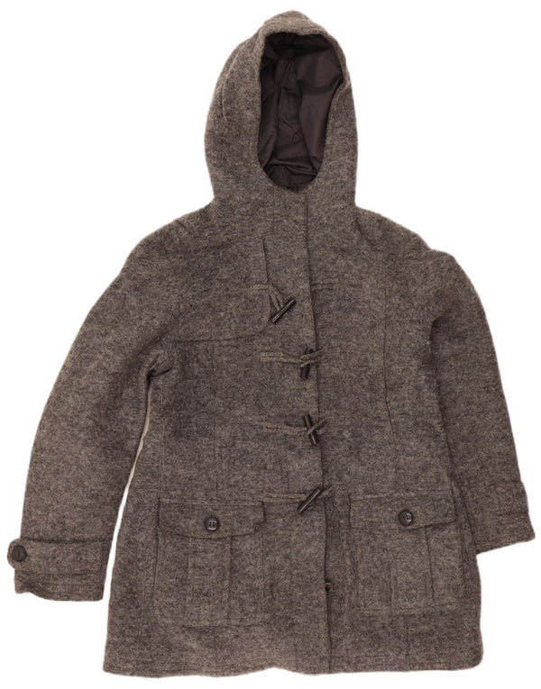 ESPRIT Damen-Dufflecoat mit Kapuze, UK 18, XL, graue Wolle