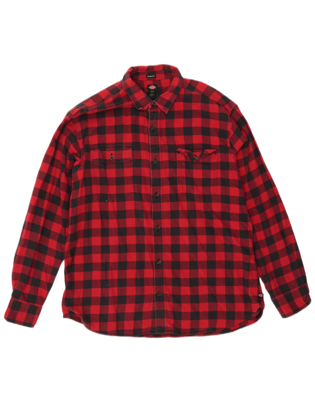 Dickies Herren-Flanellhemd mit entspannter Passform, großes rotes Karomuster